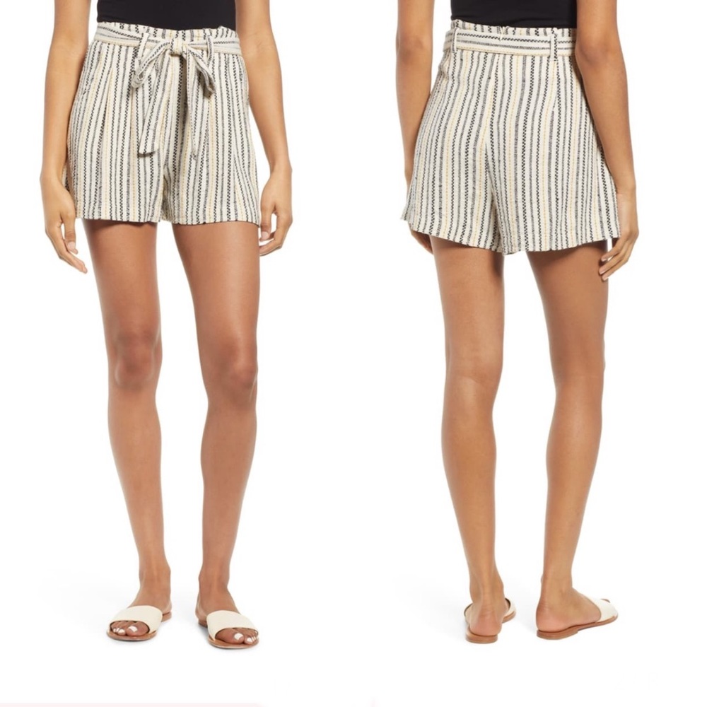 Nordstrom BP Stripe Jacquard Linen Blend Shorts